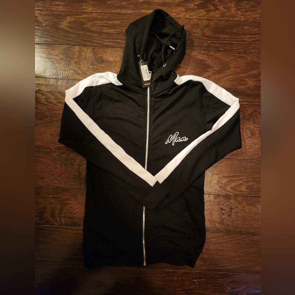 NWT BoohooMan zip up hoodie size XS